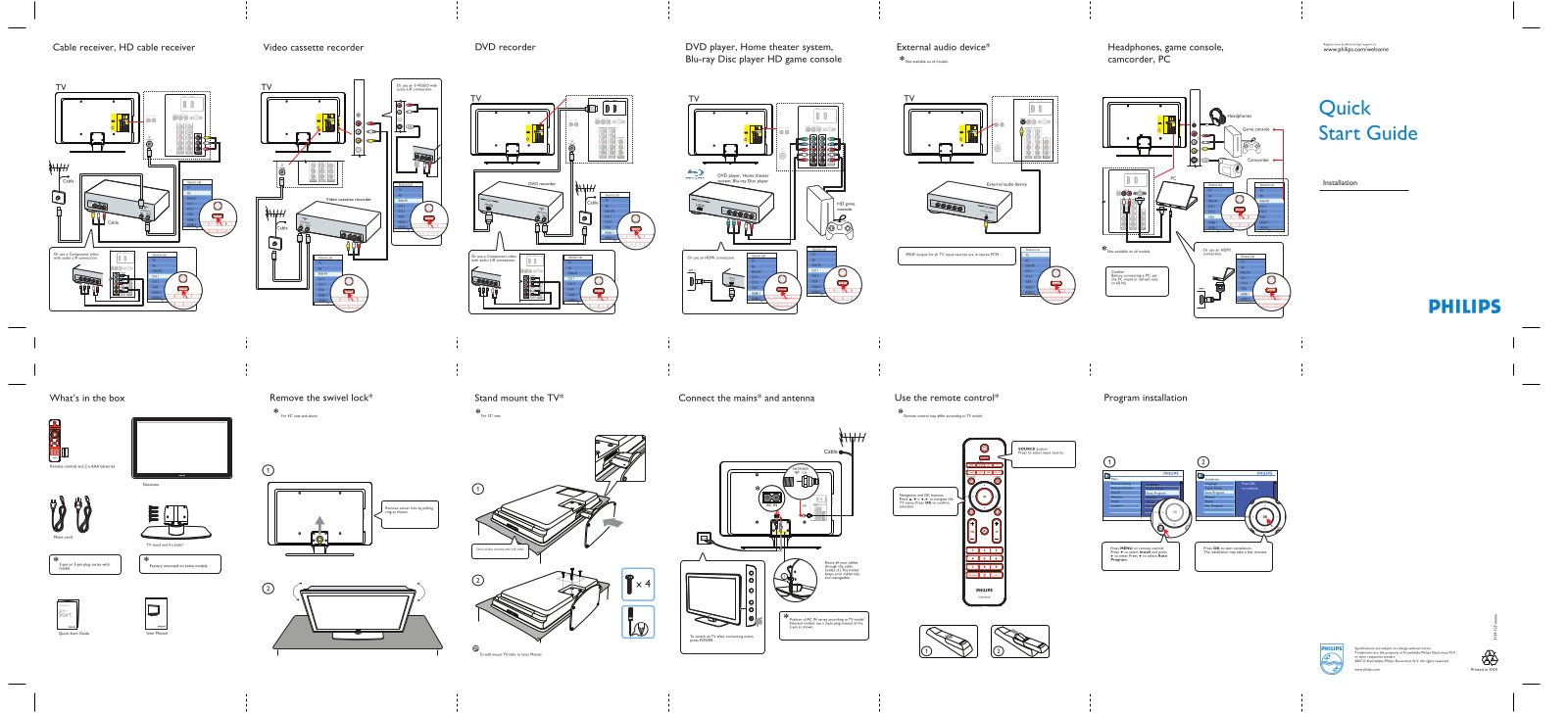 Philips 42PFL5403/78, 32PFL5403/78, 42PFL3403/78, 32PFL3403/78 quick start guide - ManualMachine.com