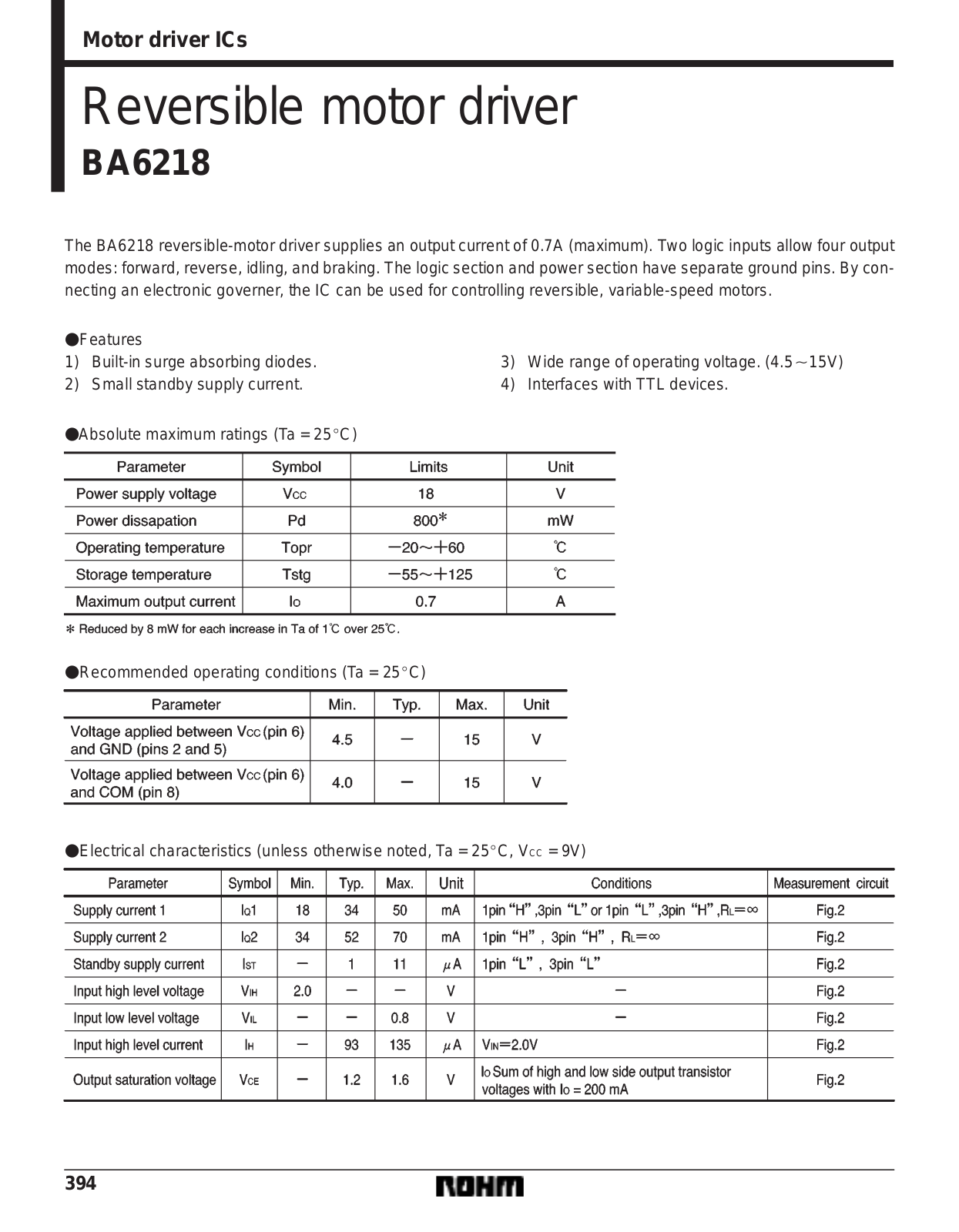 Rainbow Electronics BA6218 User Manual