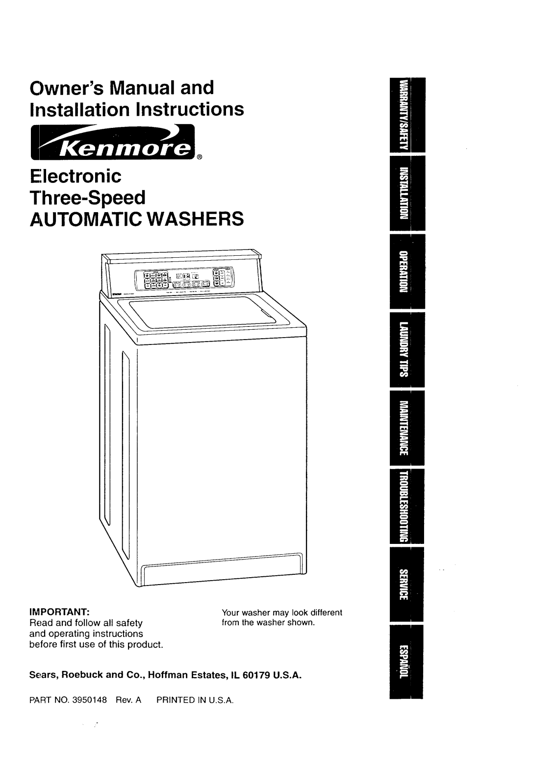 Kenmore 11026952690 Owner’s Manual