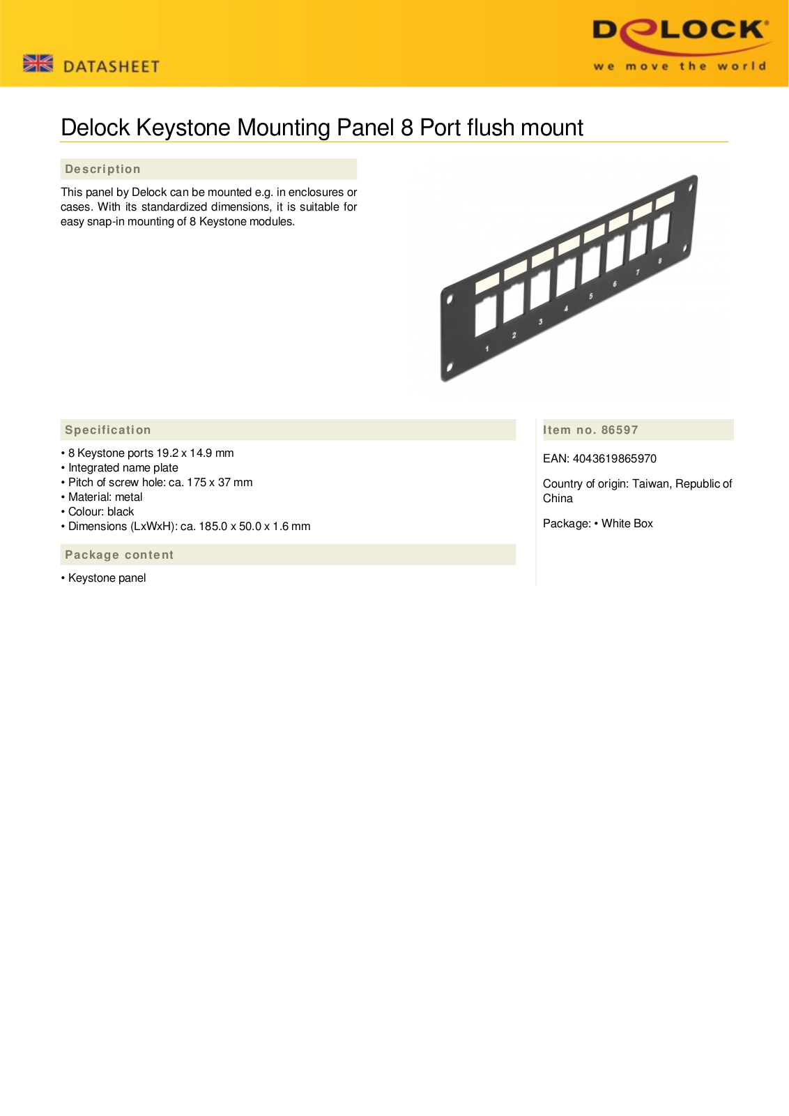 DELOCK 86597 Datasheet - ManualMachine.com