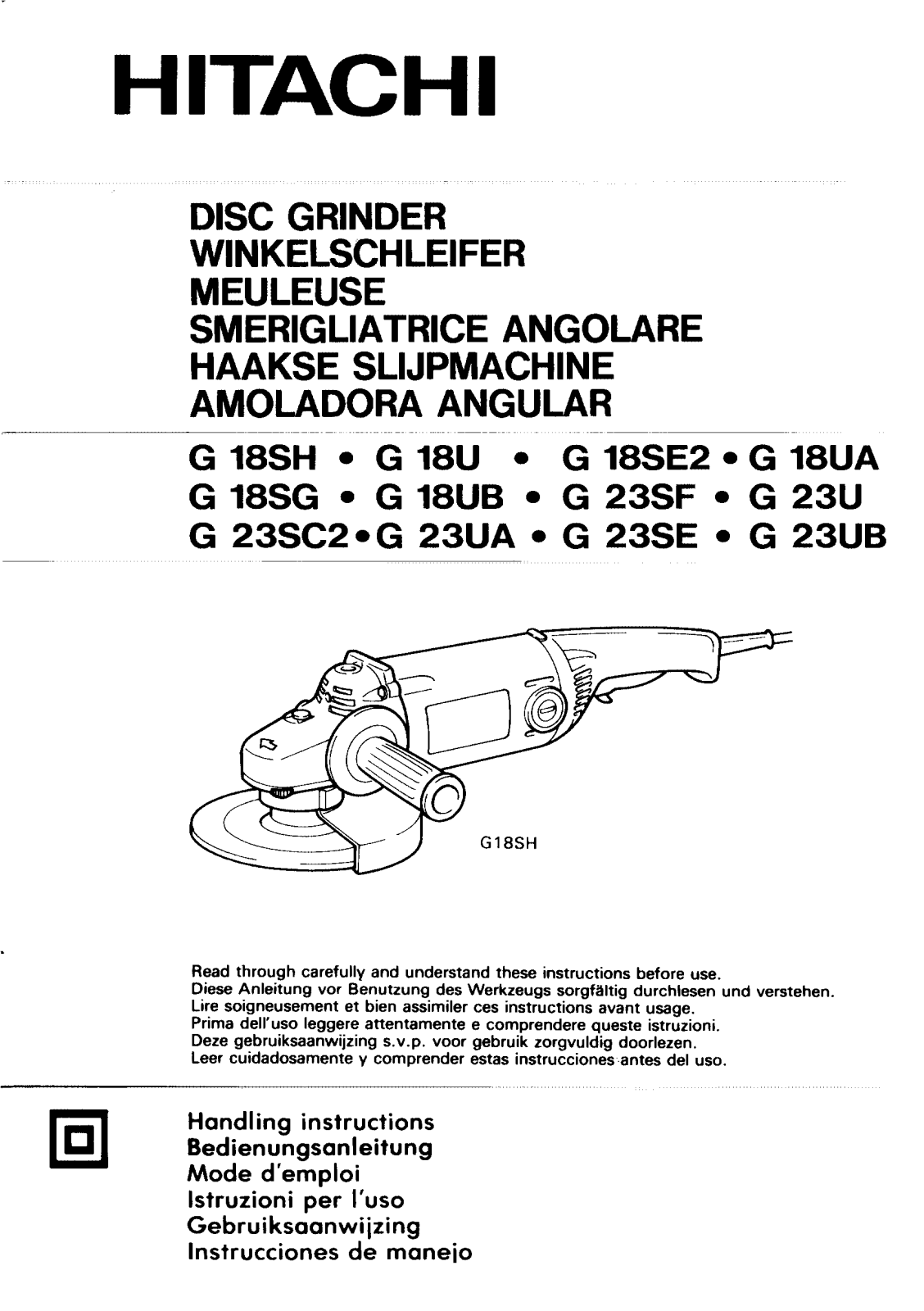 HITACHI G 18SH G 18U, G 18SE2, G 18UA, G 18SG, G 18UB User guide