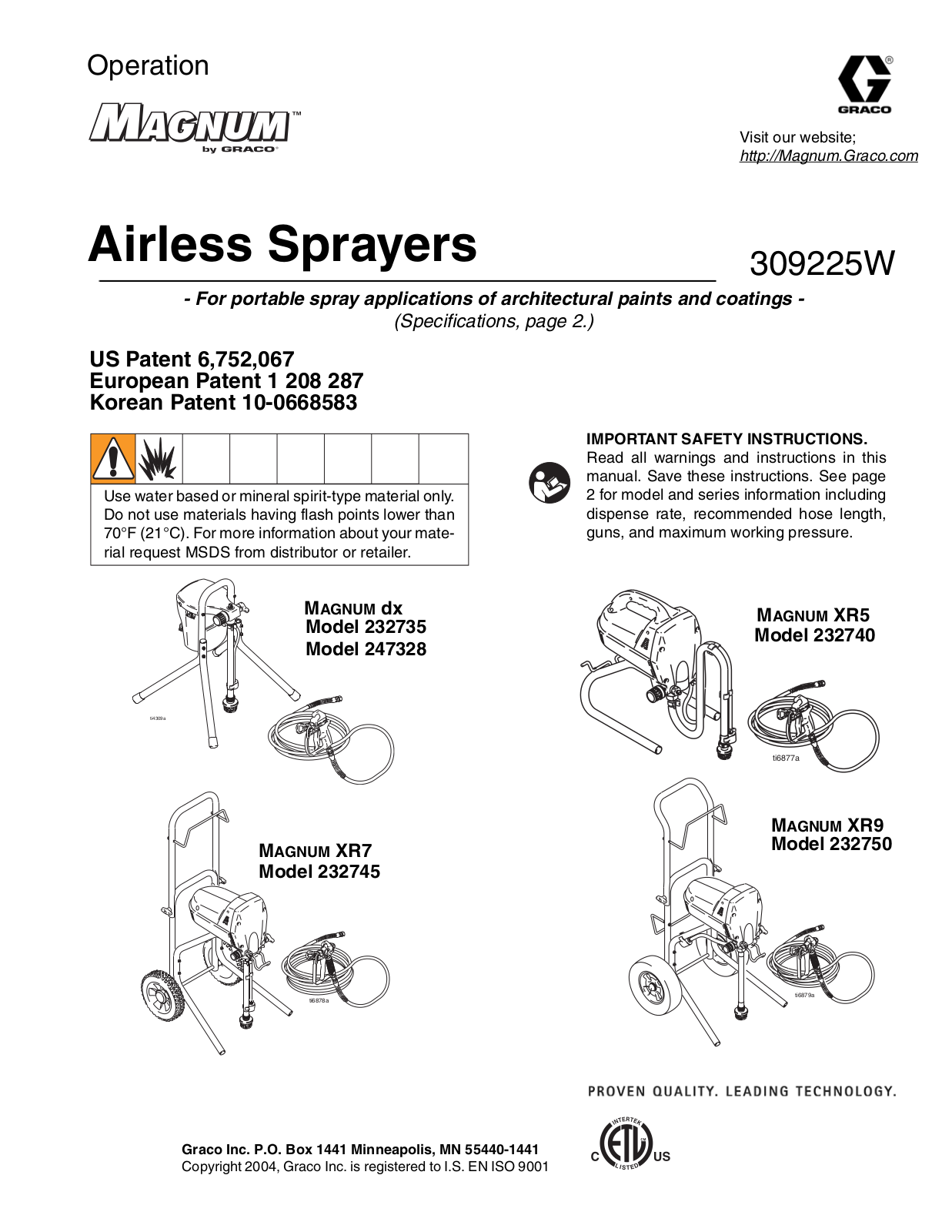 Graco 309225W User Manual