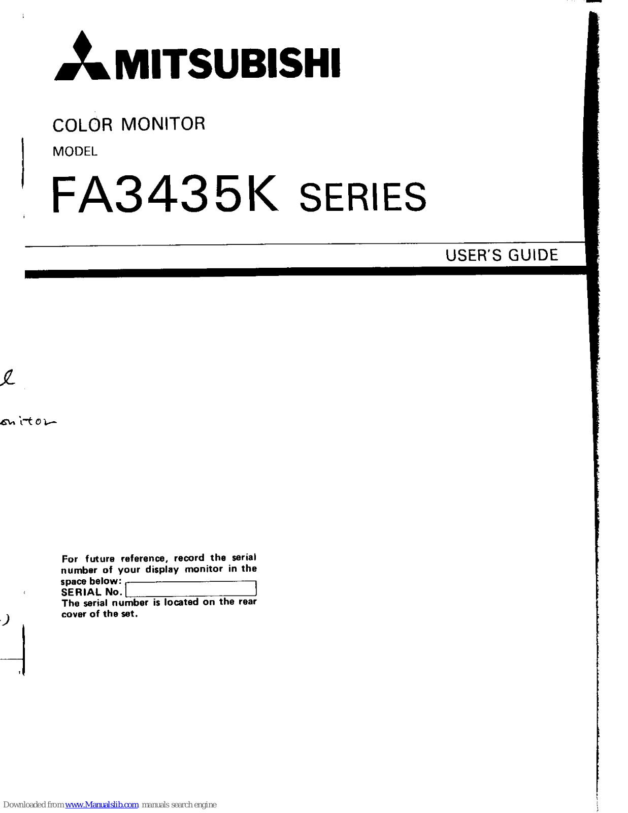 NEC FA3435K User Manual