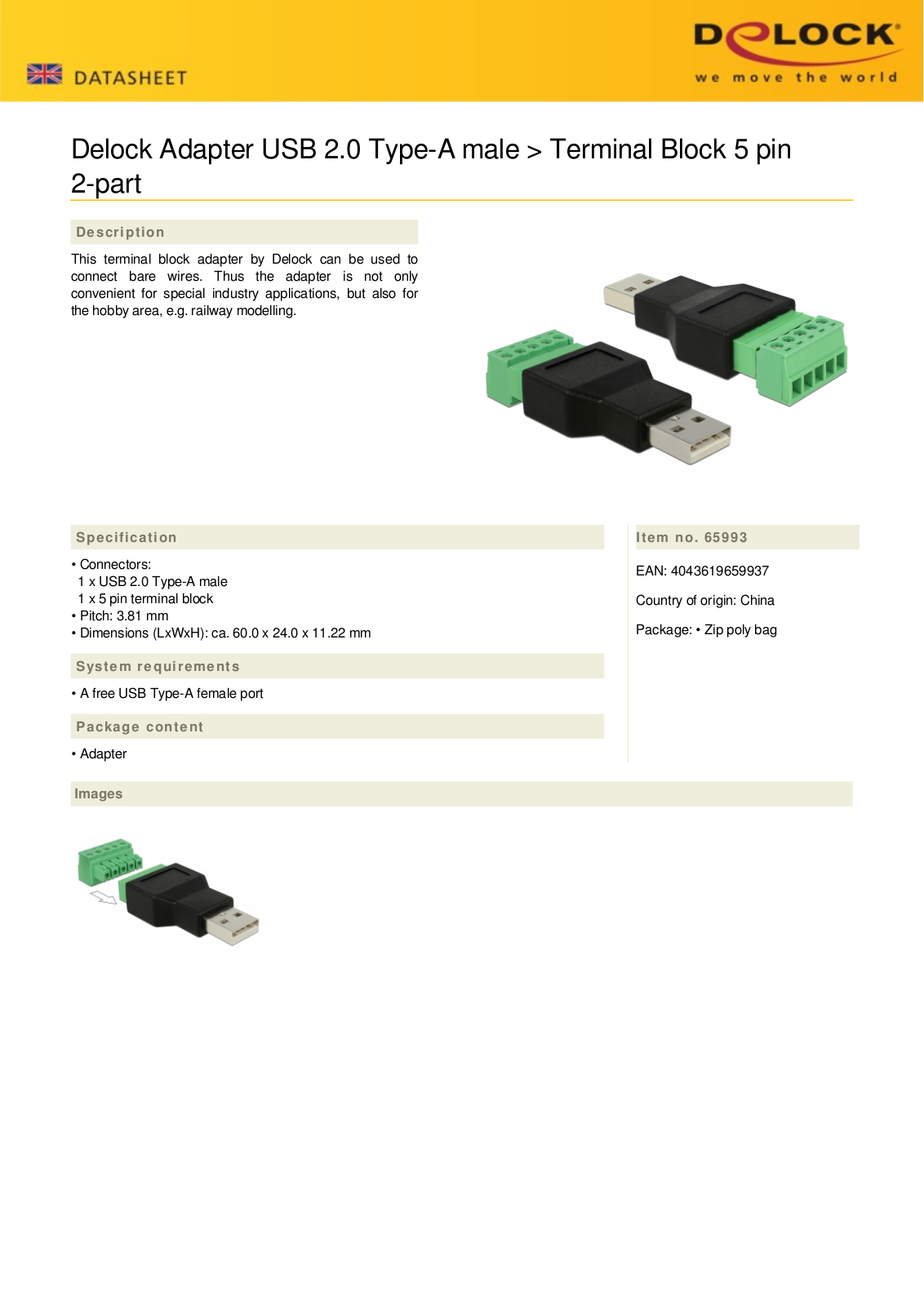 Delock IADAP TB-USB2AMD Datasheet - ManualMachine.com
