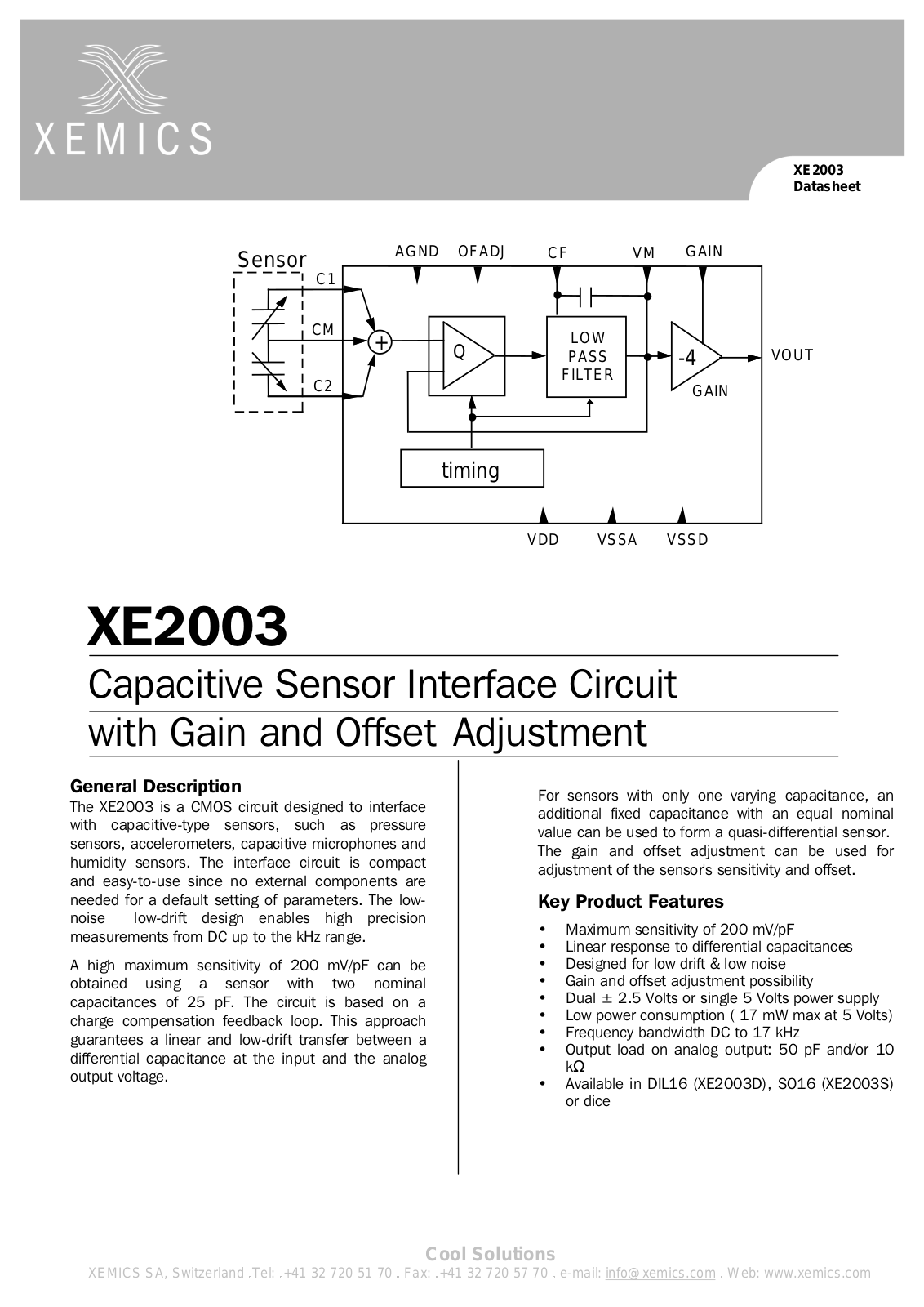 Xemics CSEM2003D Datasheet