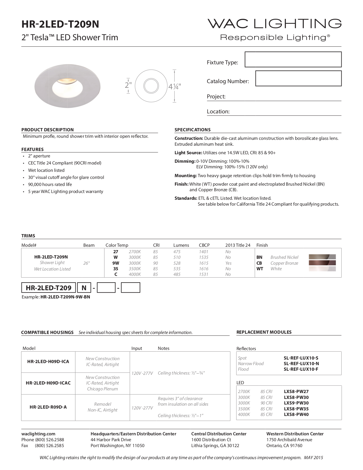 WAC Lighting WAC7115 Specifications - ManualMachine.com