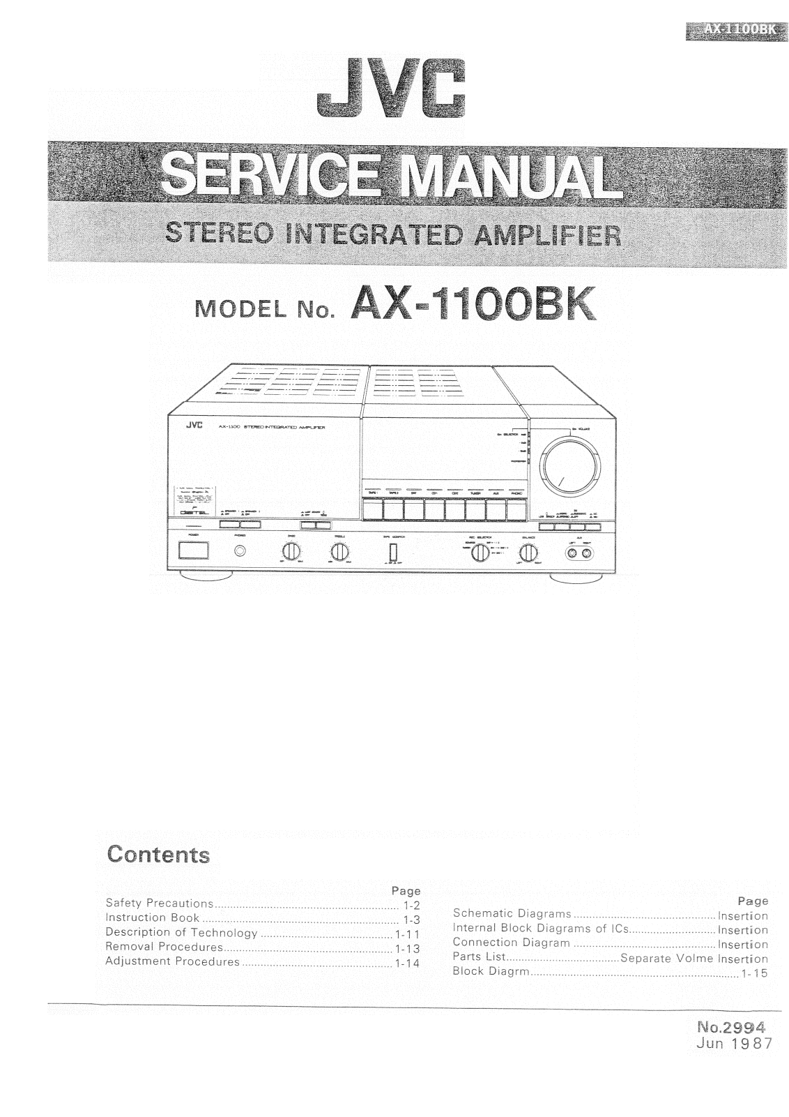 JVC AX-1100BK Service Manual