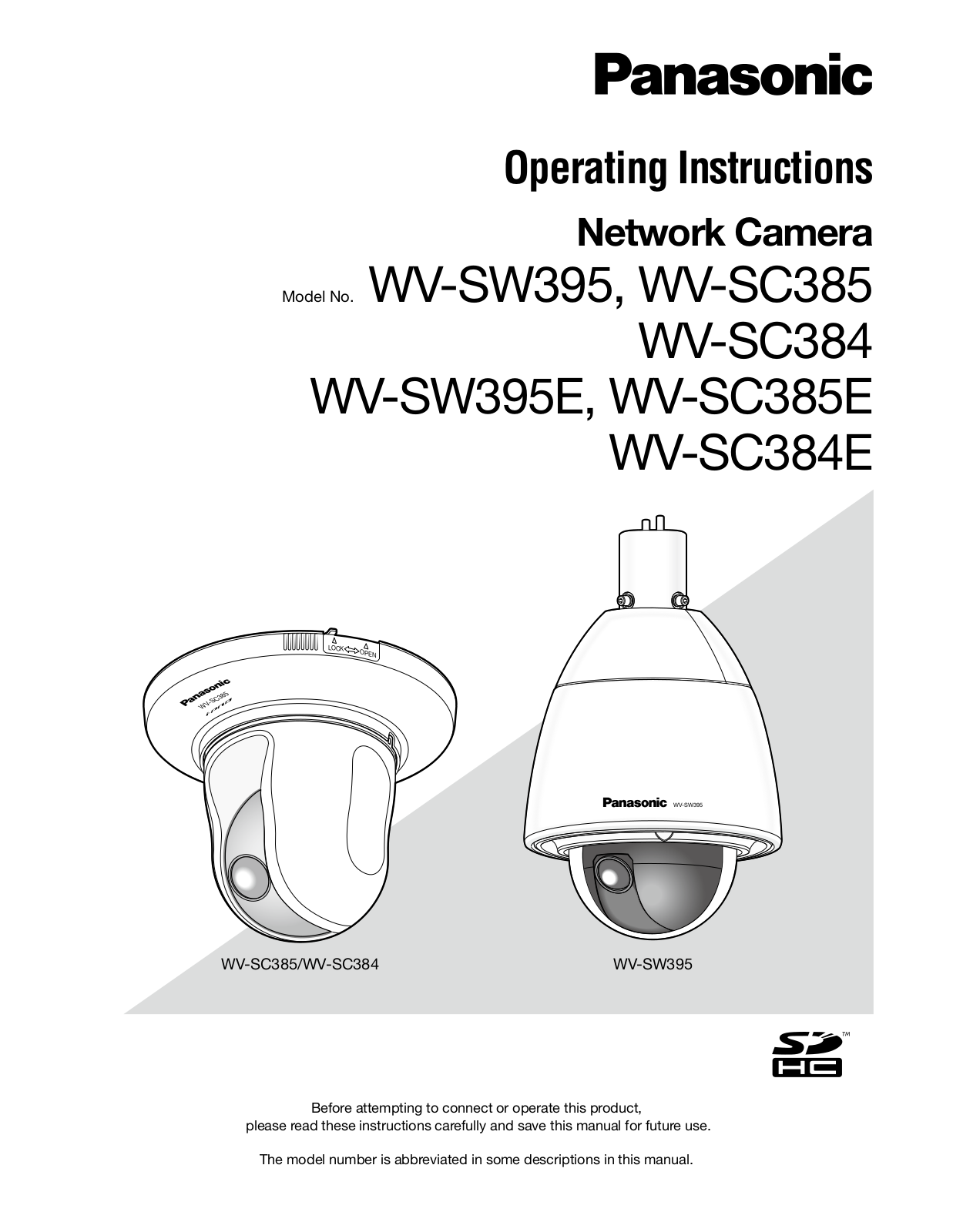 Panasonic WV-SC385 Operating Instructions