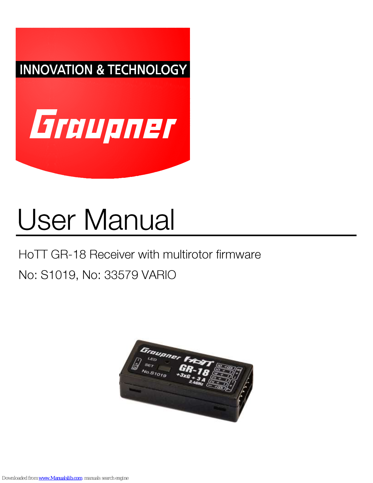 GRAUPNER S1019, 33579 VARIO User Manual - ManualMachine.com