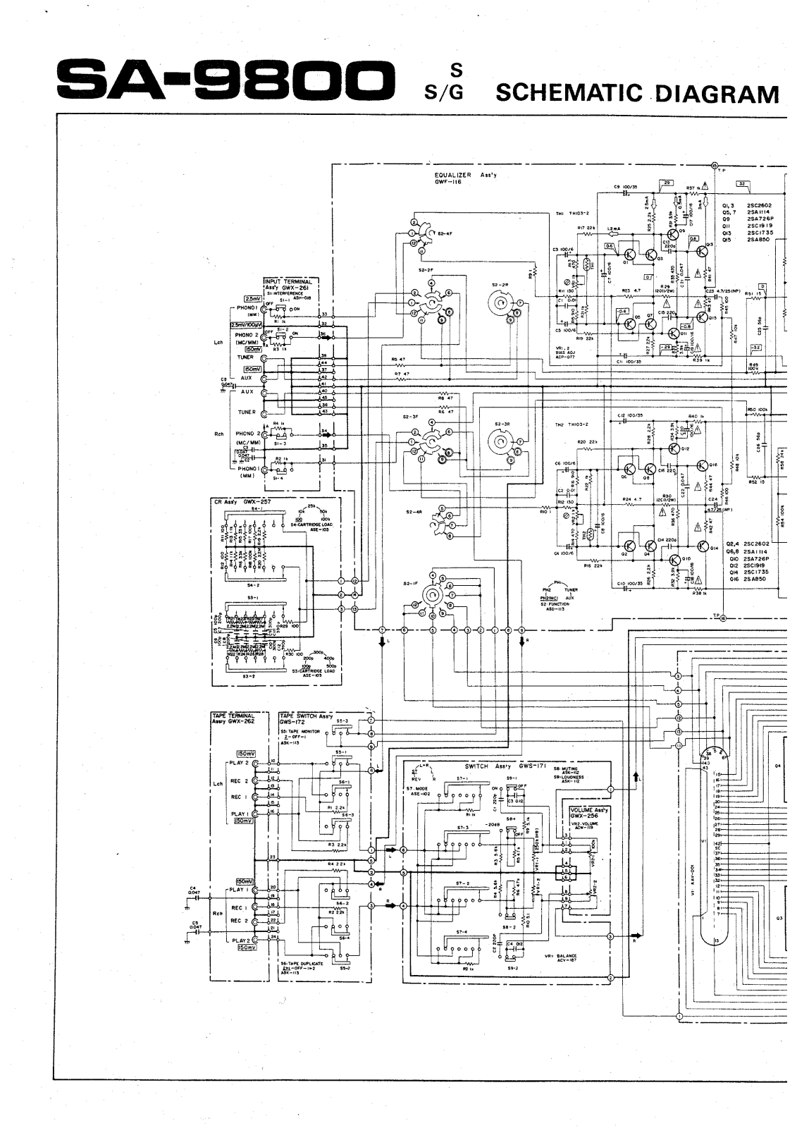 Pioneer SA-9800 Schematic