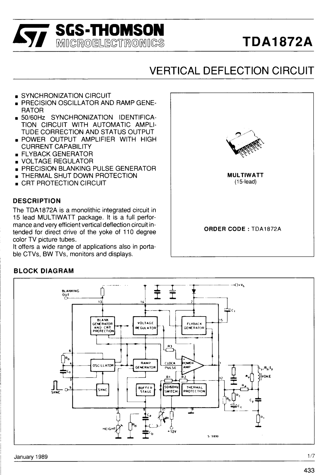 SGS-THOMSON TDA1872A Technical data - ManualMachine.com