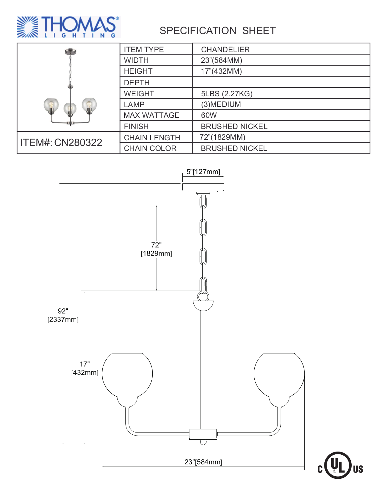 Thomas Lighting CN280322 User Manual - ManualMachine.com