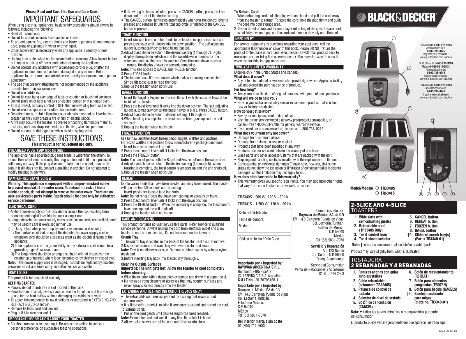 Black & Decker TR3340S, TR6341S User Manual