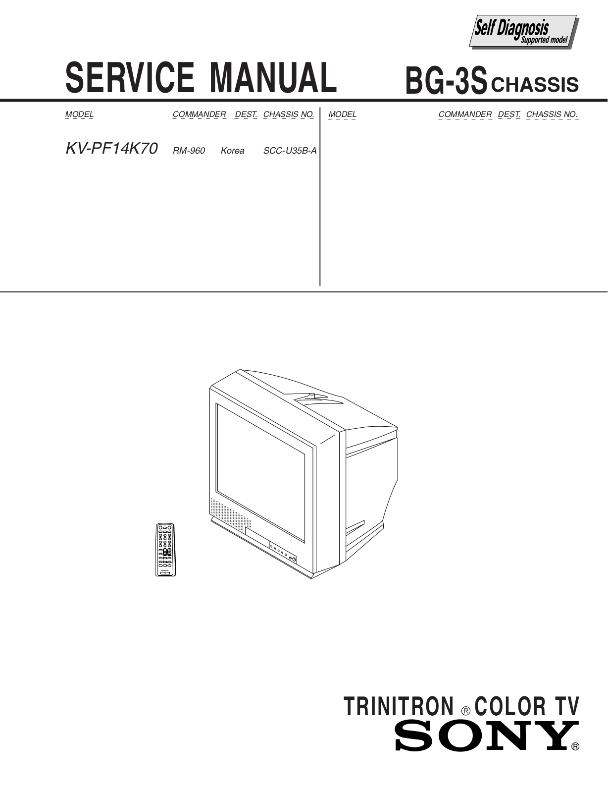 Sony KV-PF14K70 Service manual