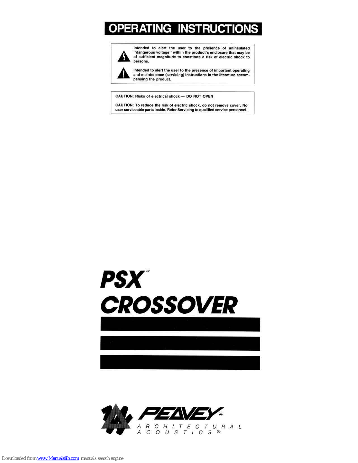 Peavey PSX User Manual