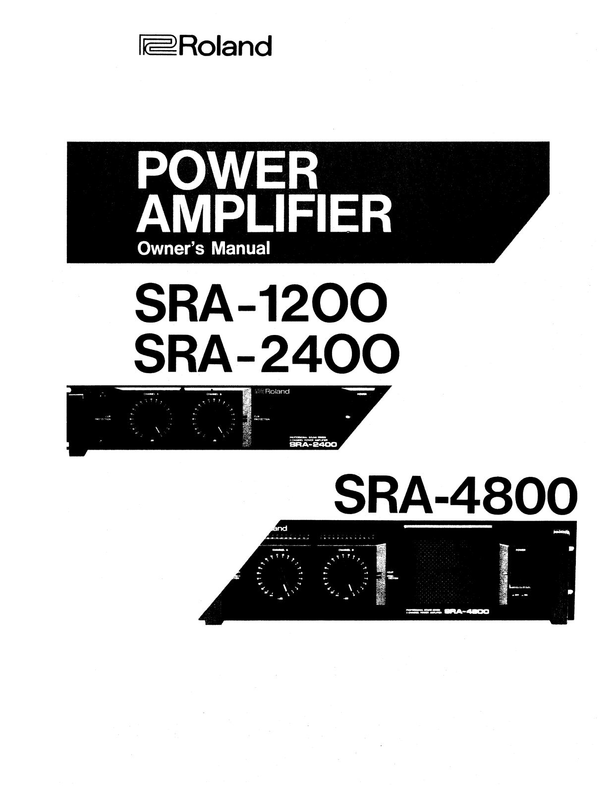 Roland SRA 1200, SRA 2400 Service Manual