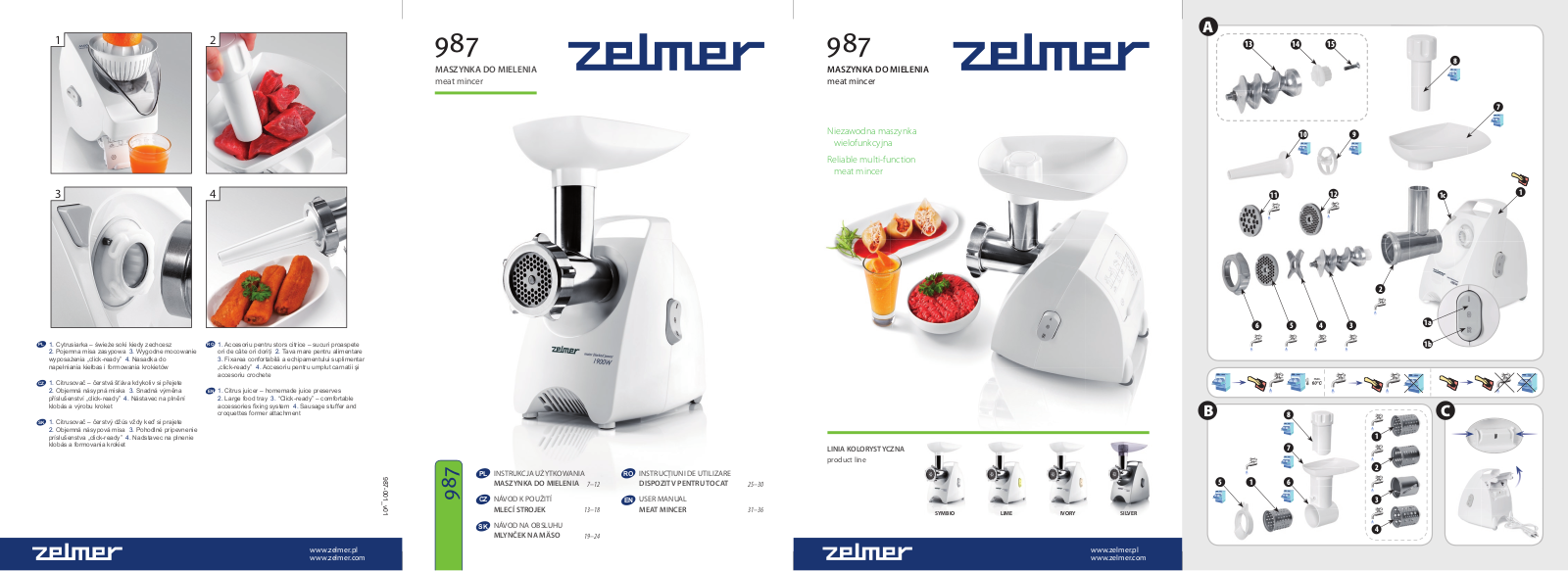 Zelmer ZMM1594XRU, ZMM1593LRU User manual