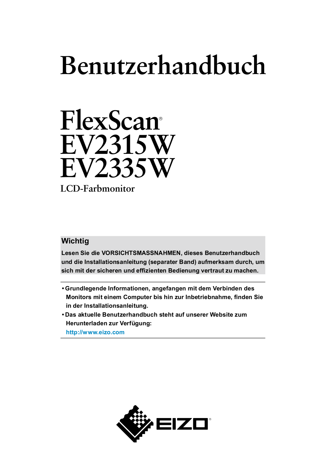 Eizo FLEXSCAN EV2315W, FLEXSCAN EV2335W User Manual