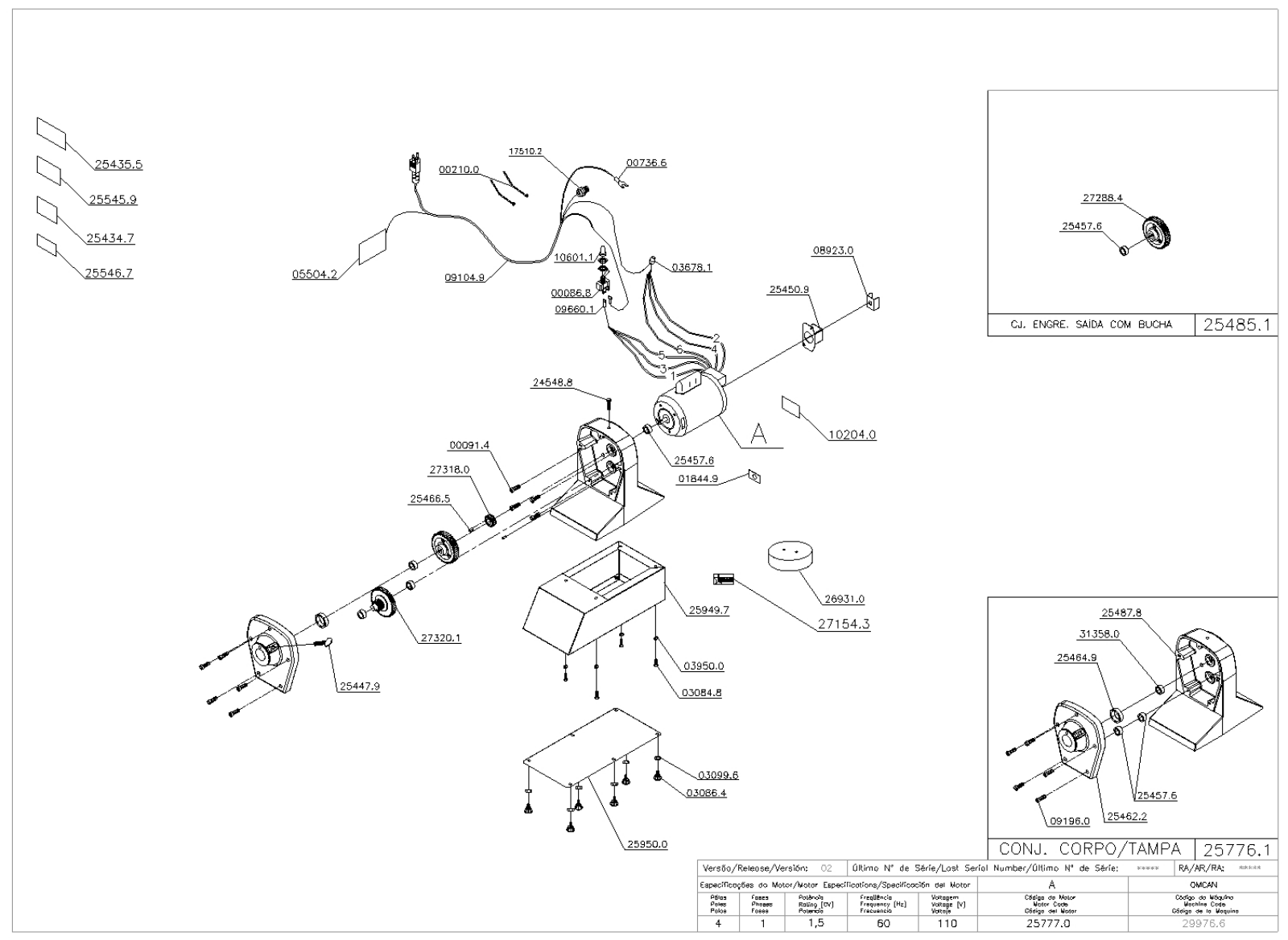 Omcan Food Machinery FPS Parts List