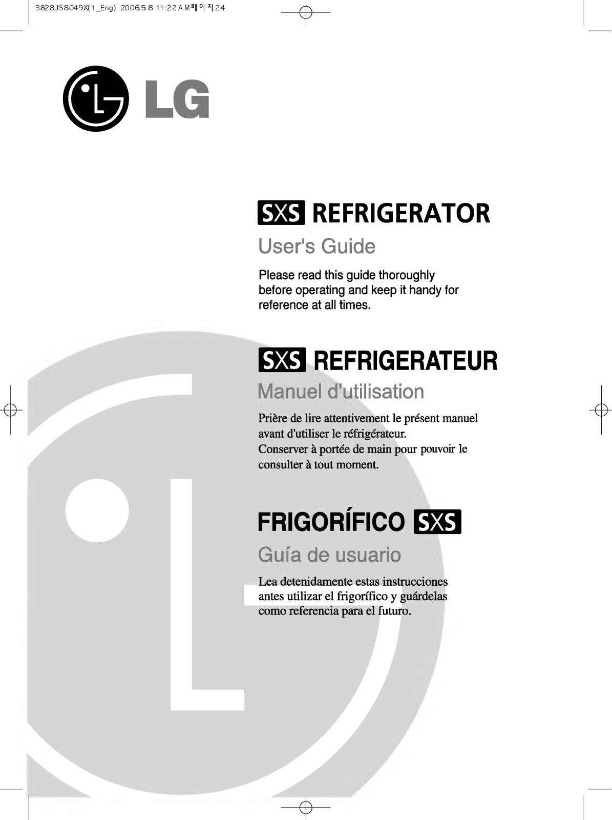 LG GR-B207WQ User Manual