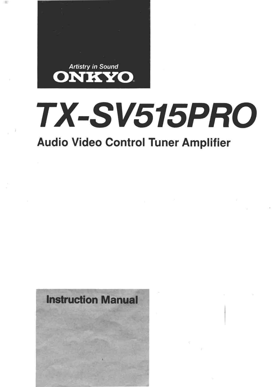 Onkyo TXSV-515 Owners Manual