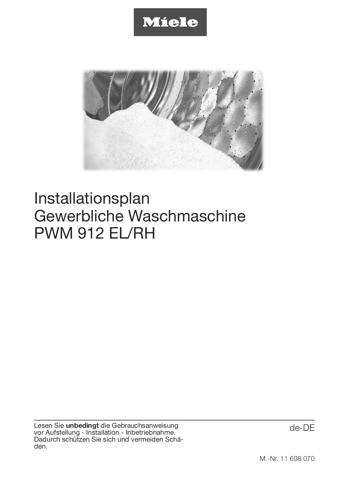 Miele PWM 912 EL, PWM 912 RH Installation diagram