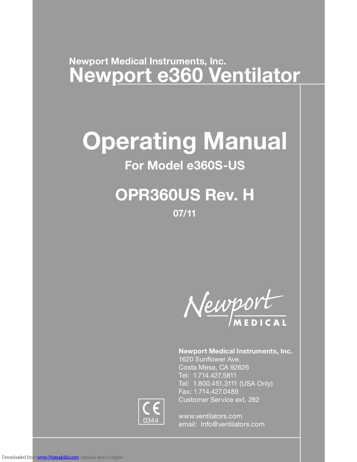 Newport e360 Operating Manual