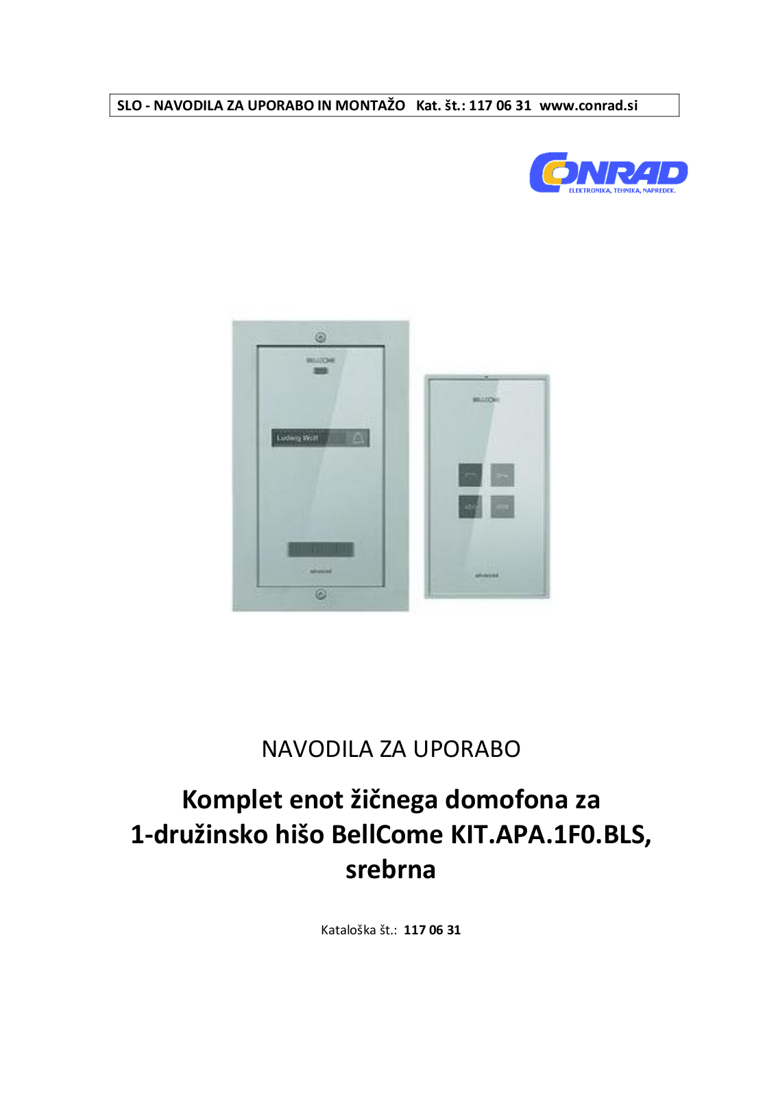 Bellcome KIT.APA.1F0.BLS Datasheet