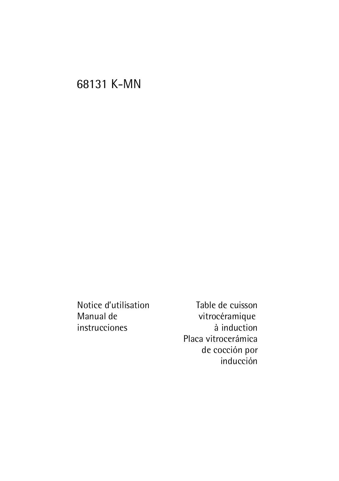 Aeg 68131 K-MN User Manual