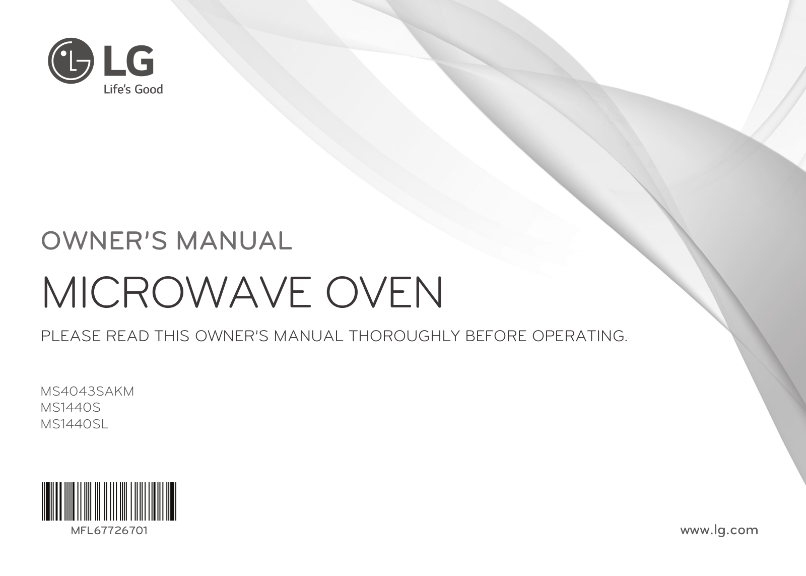 LG MS4043SAKM Owner’s Manual