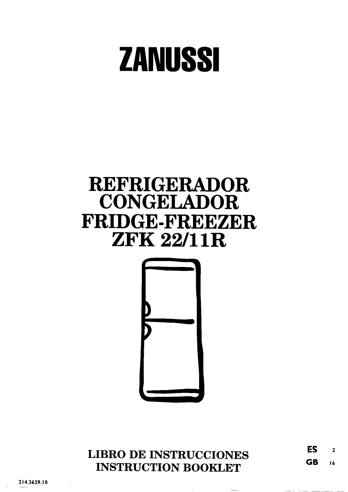 Zanussi ZFK22/11R User Manual