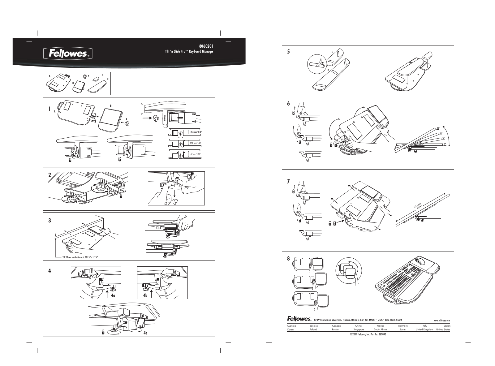 Fellowes Tilt'n Slide Pro User Manual