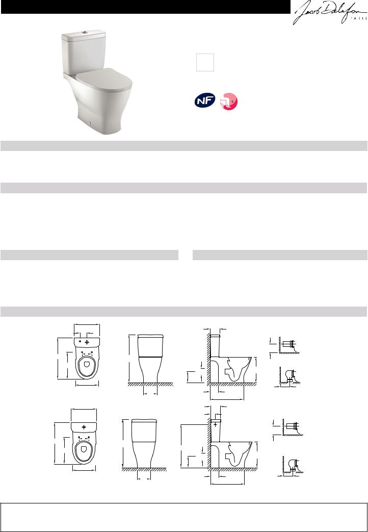 Jacob Delafon ODEON UP 4957CK-00 Datasheet