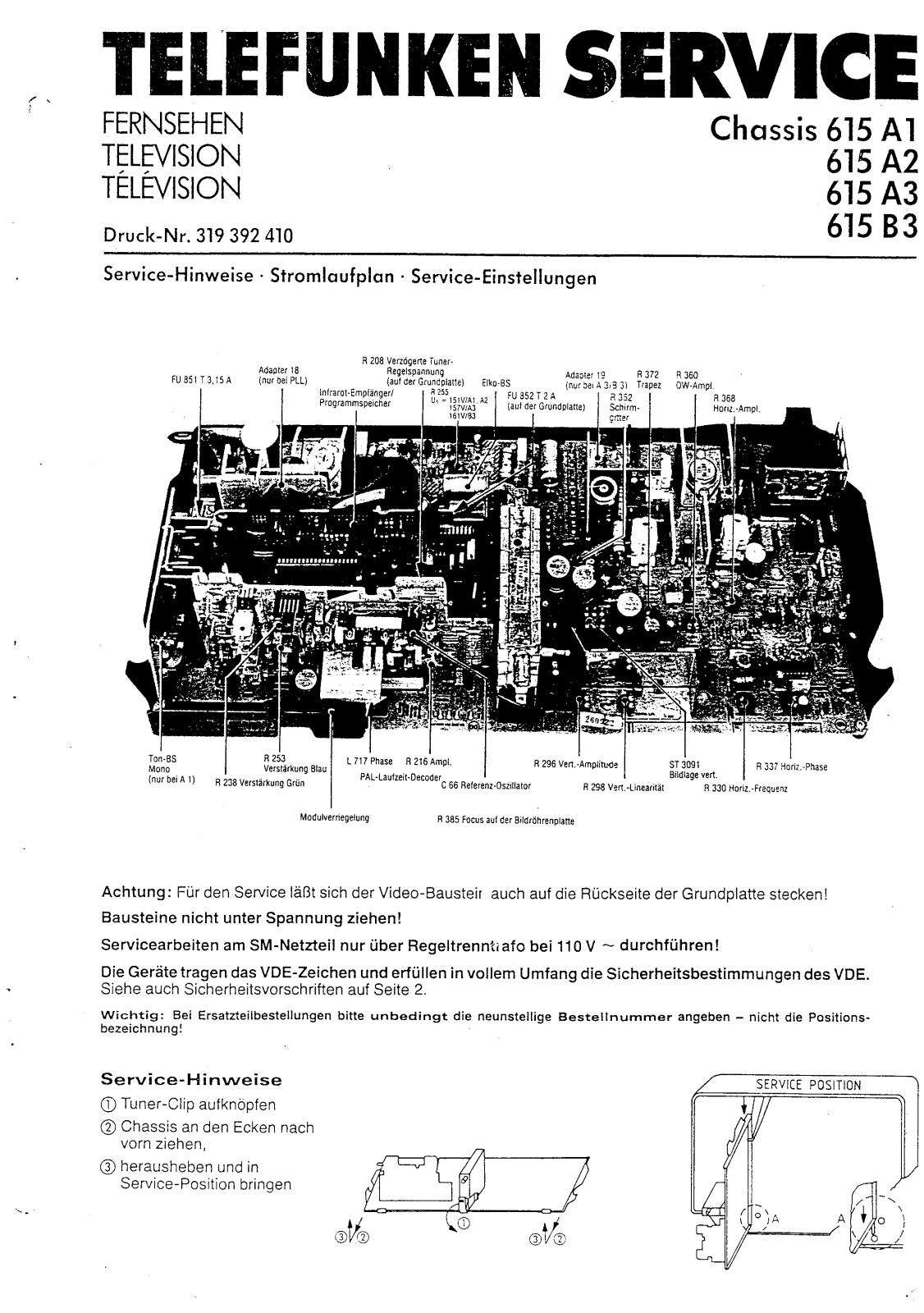 Telefunken 615-B3, 615-A3, 615-A1, 615-A2 Schematic