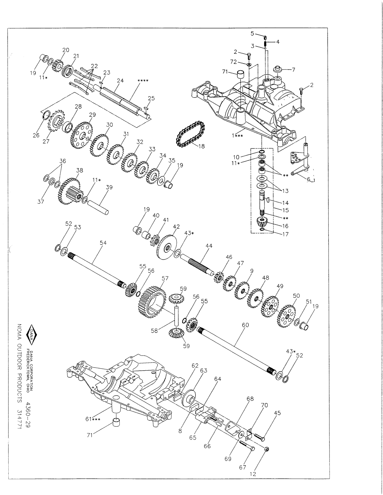 Dana 4360-29 Parts List