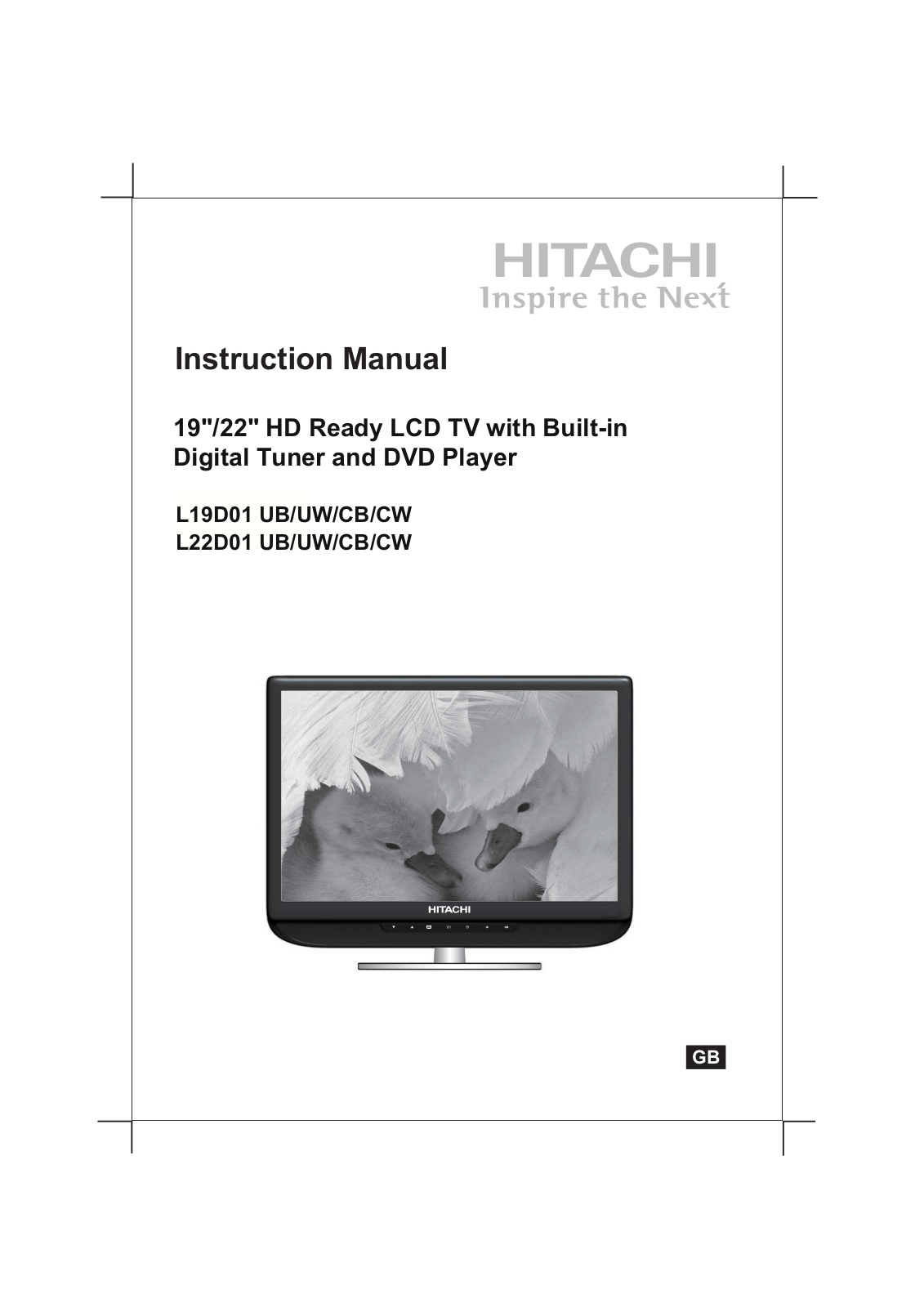 Hitachi L19D01CB, L19D01UB, L22D01UW, L19D01UW User Manual