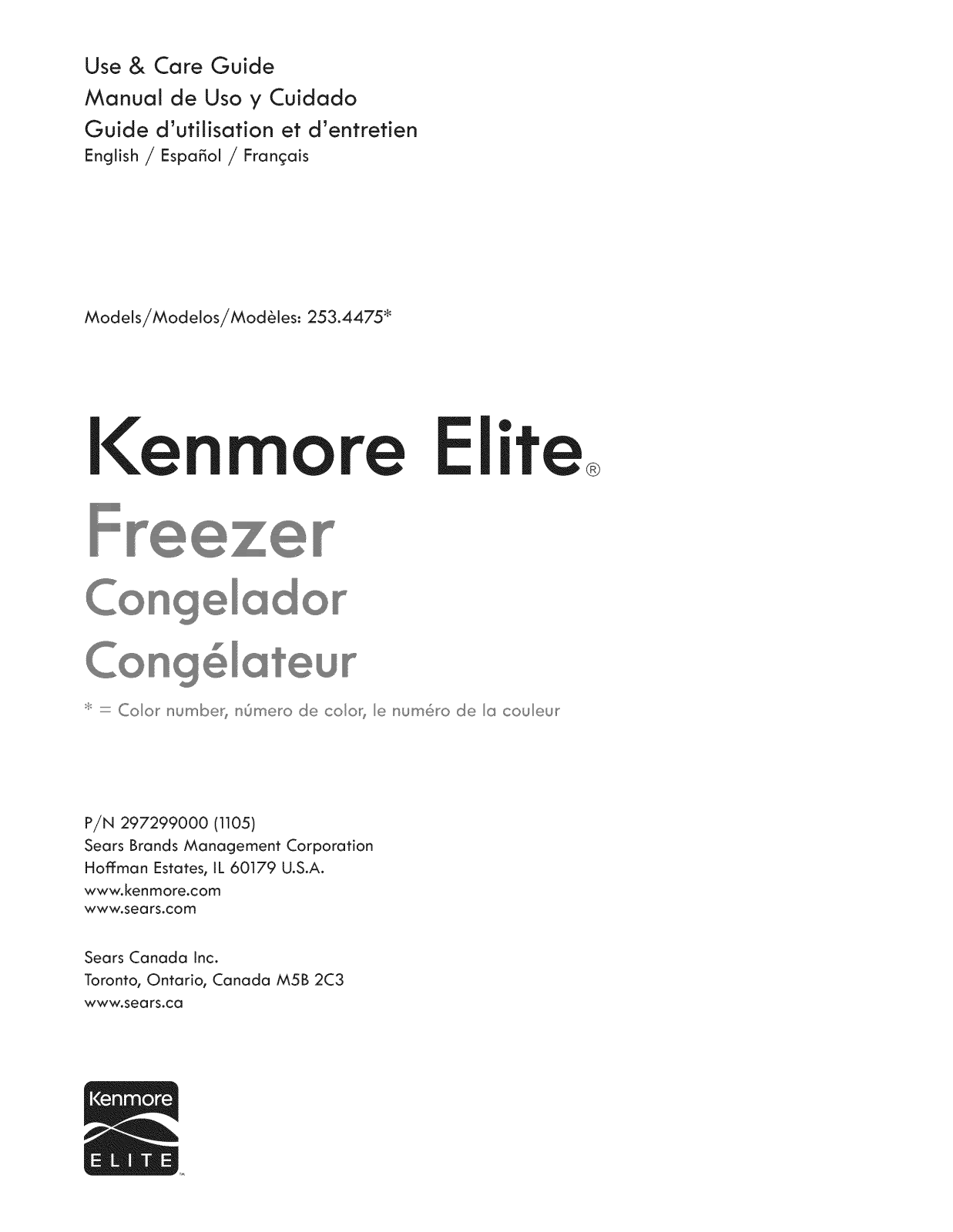 Kenmore Elite 25344753110, 25344753111 Owner’s Manual