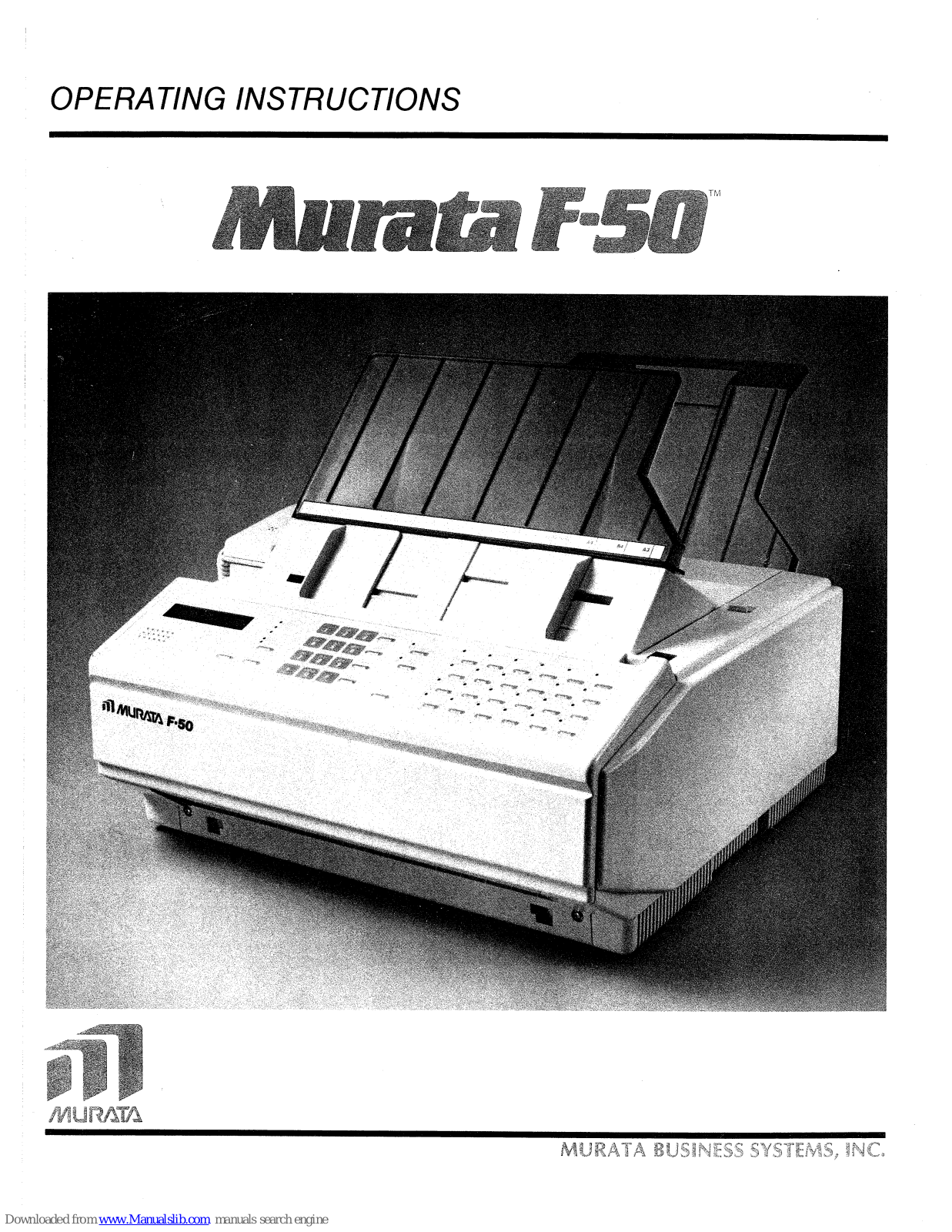 Murata F-50 Operating Instructions Manual - ManualMachine.com