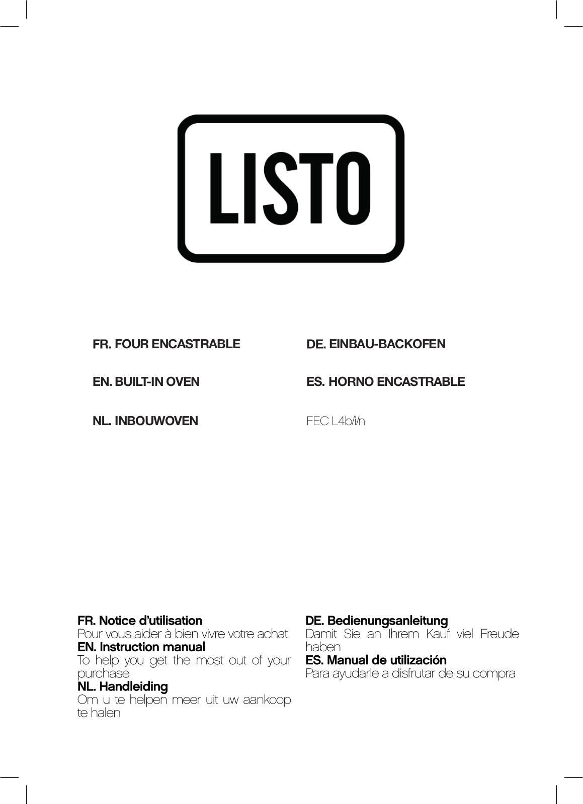 Listo FEC L4I, FEC L4N, FEC L4B User Manual