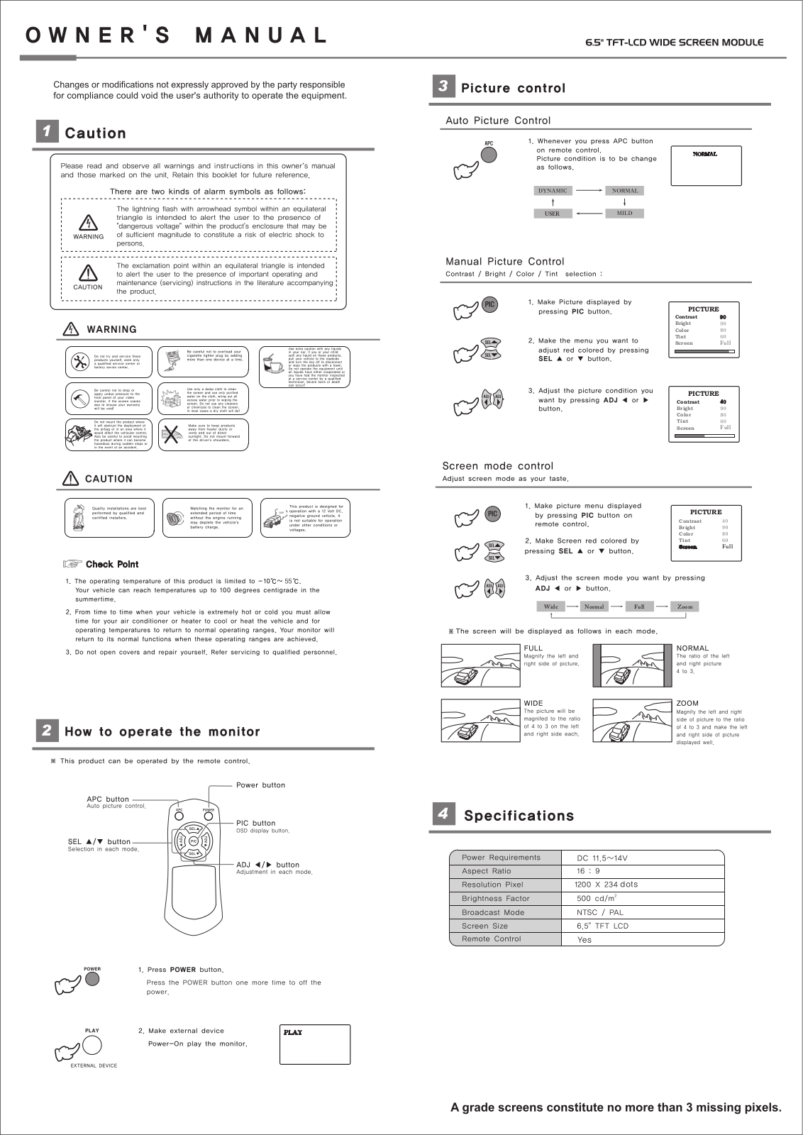 Power Acoustik PT-651 Owners Manual