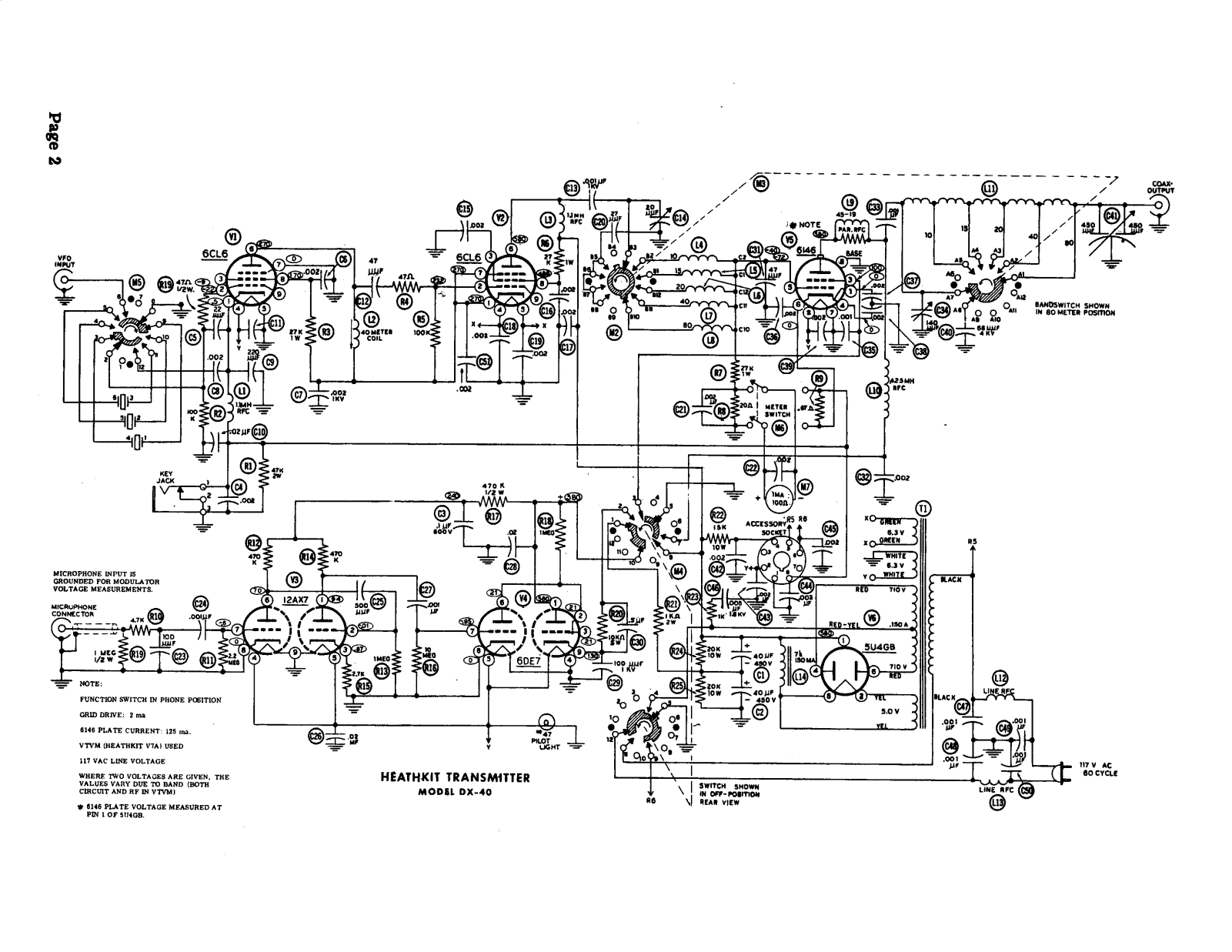 Heath Company DX-40 Schematic