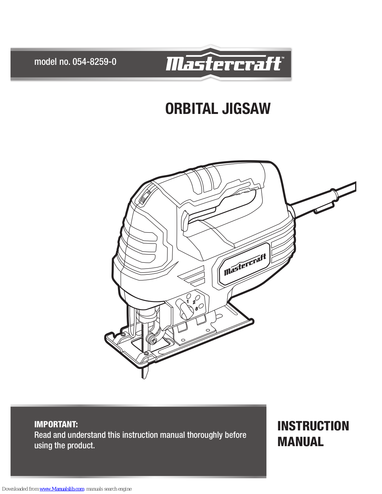 MasterCraft 054-8259-0 Instruction Manual