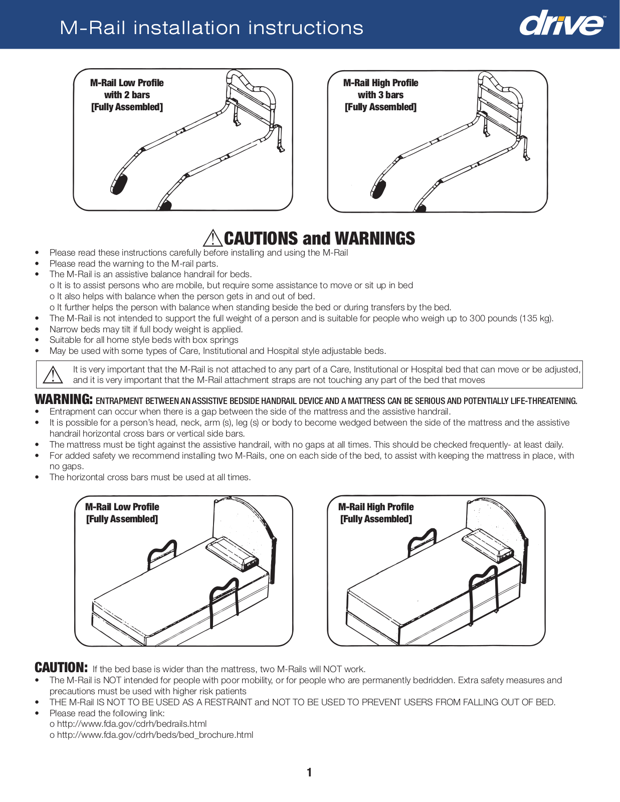 Drive M-Rail Installation Instructions Manual