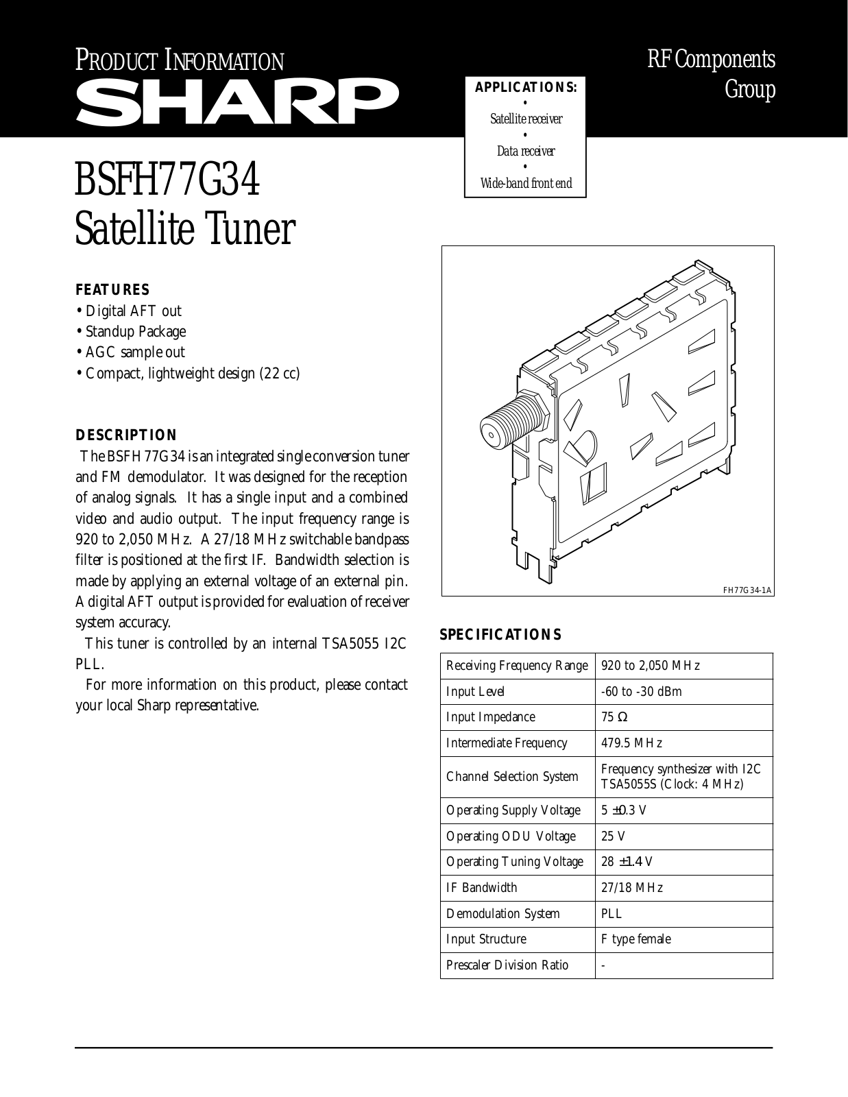 Sharp BSFH77G34 Datasheet