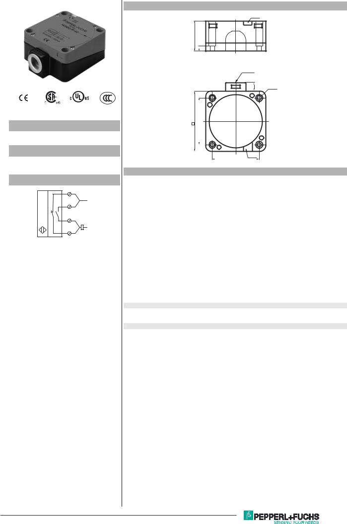 Pepperl Fuchs NCB40-FP-W-P2 Data Sheet