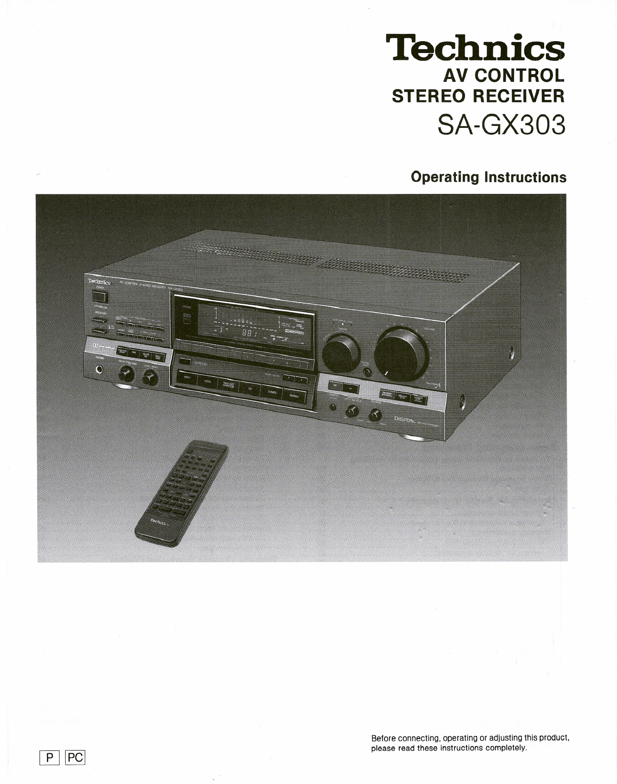 Technics SAGX-303 Owners manual
