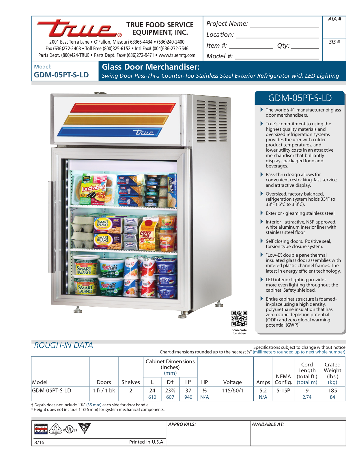 True GDM-05PT-S-LD User Manual