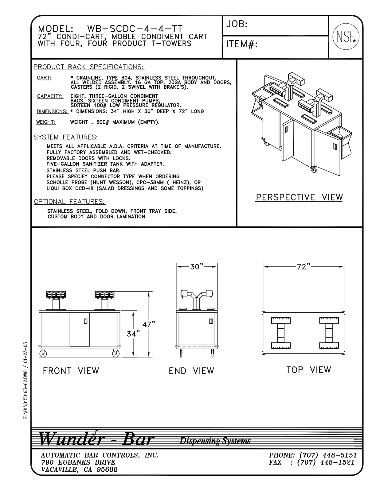 Wunder Bar WB-SCDC-4-4-TT User Manual