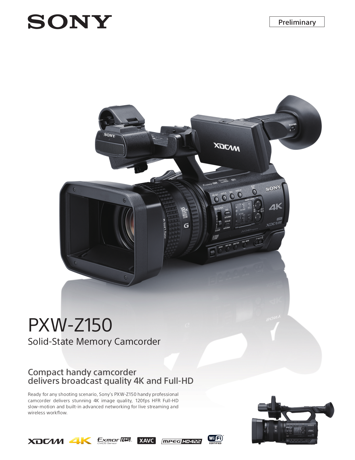 Sony PXWZ150 User Manual