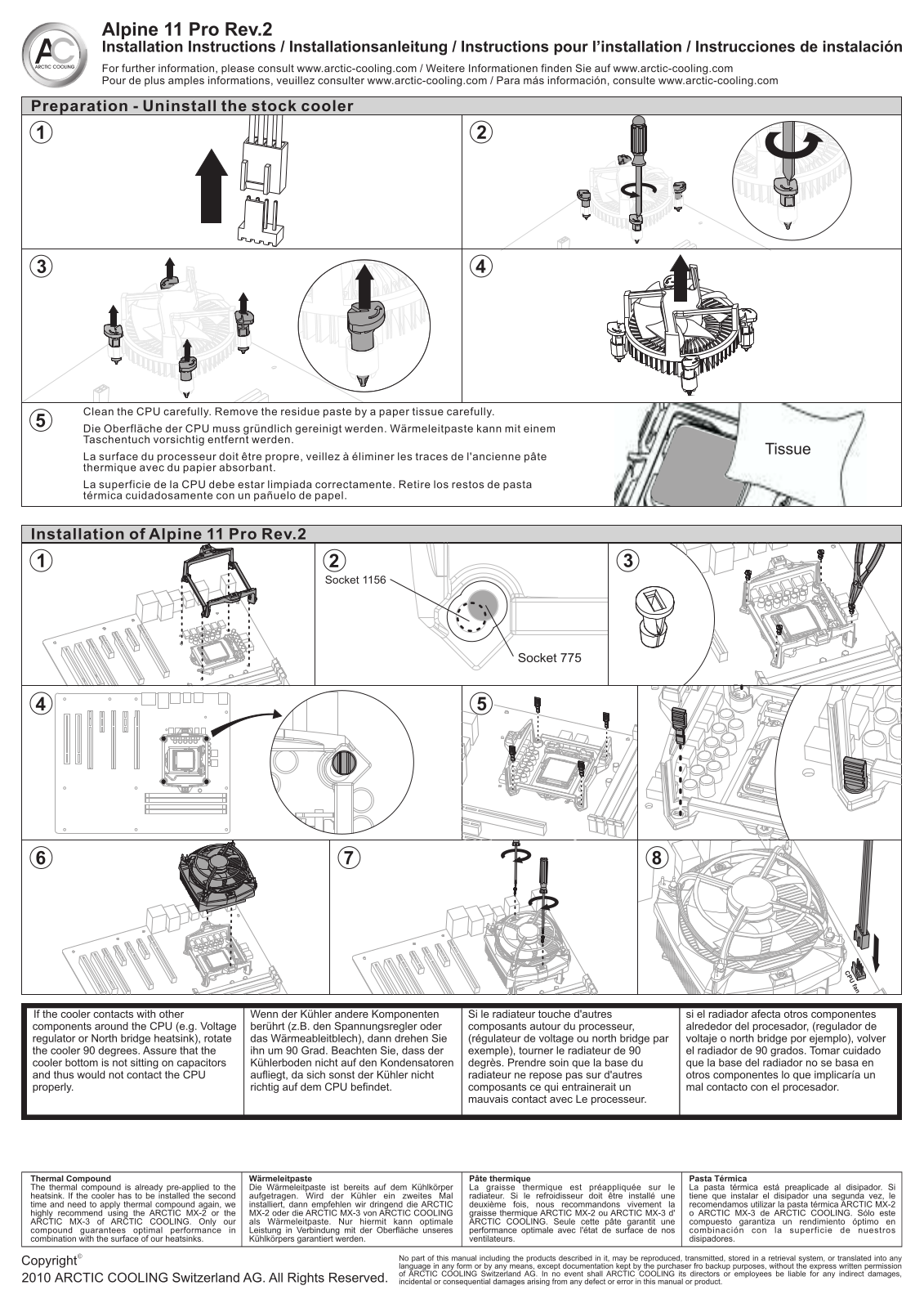 Arctic cooling ALPINE 11 PRO Installation Manual